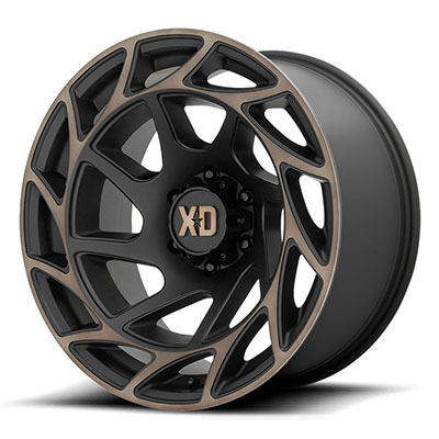 XD Wheels XD860 Onslaught, 20x10 with 5 on 5 Bolt Pattern - Satin Black / Bronze - XD86021050618N